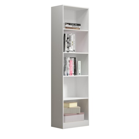ESTANTERÍA BIBLIOTECA MULTIUSOS con 4 Estantes 47,9 x 170 x 27,5 cm - Blanco ESTANTERÍA BIBLIOTECA MULTIUSOS con 4 Estantes 47,9 x 170 x 27,5 cm - Blanco