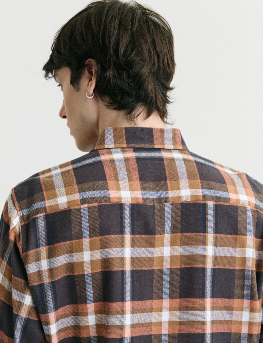 012442 CAMISA HARRINGTON LABEL Ladrillo