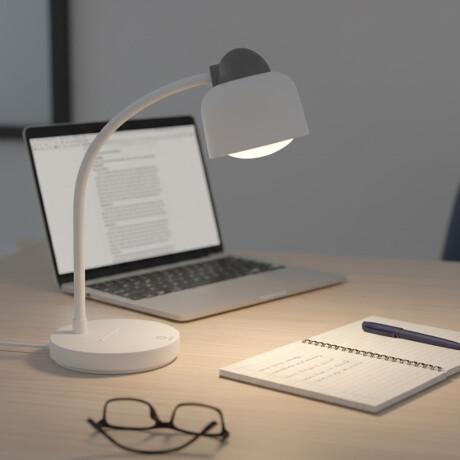 Lámpara de escritorio clasica blanca y gris Blanco