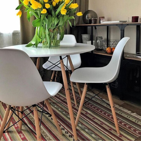 MESA DE COMEDOR EAMES REDONDA METAL 80 CM Mesa Eames Blanca Redonda 80cm