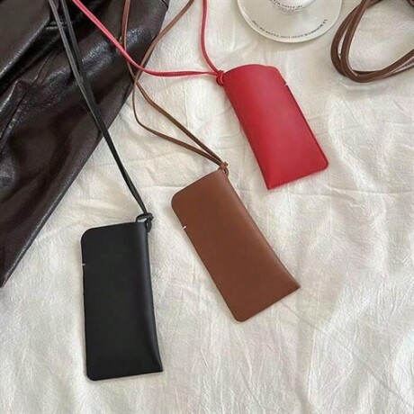 Estuche colgante para lentes cuerina Marron