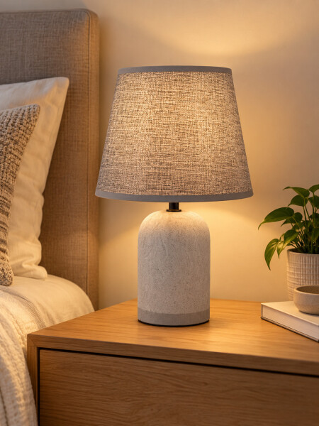 LAMPARA DE MESA COMBINADA GRIS