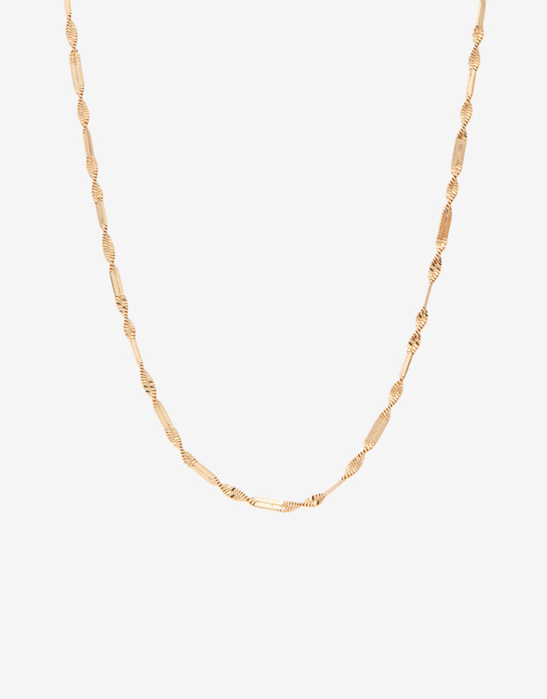 Collares Cortos Metal Collar Cadena Torzada - Dorado