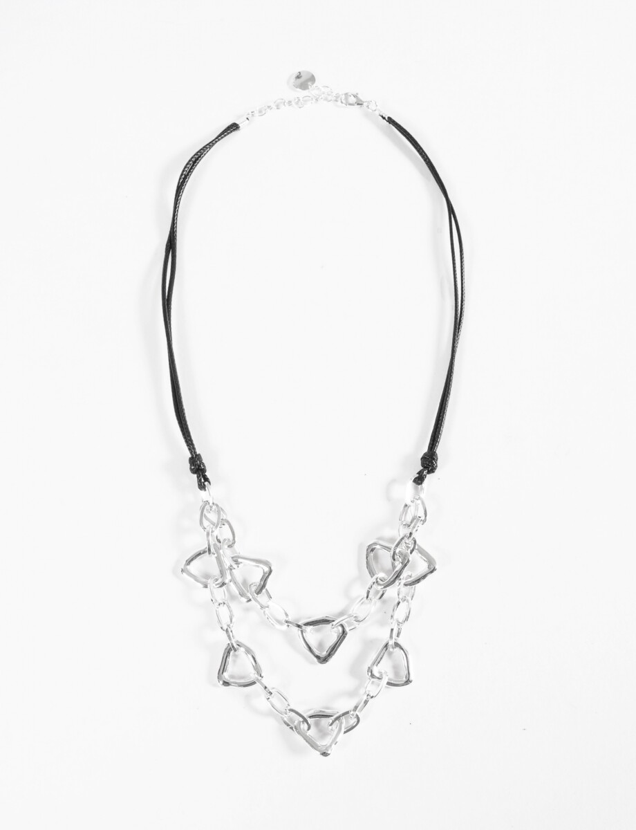 Collar cordón metallic - plateado 