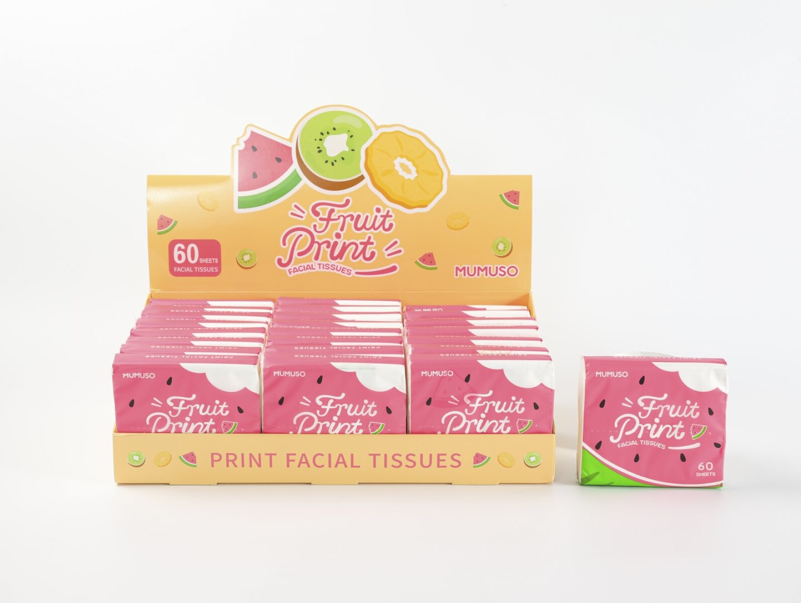 PAÑUELOS FACIALES ULTRA SUAVES SERIE FRUIT PRINT 
