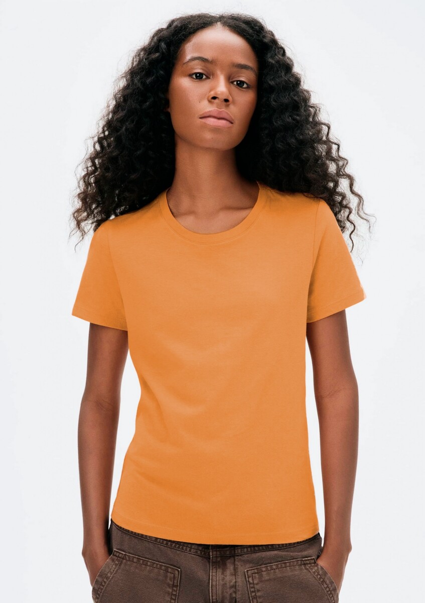 CAMISETA BÁSICA SLIM WORLD - NARANJA 