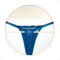 Tanga Colaless Ajustable De Encaje Azul