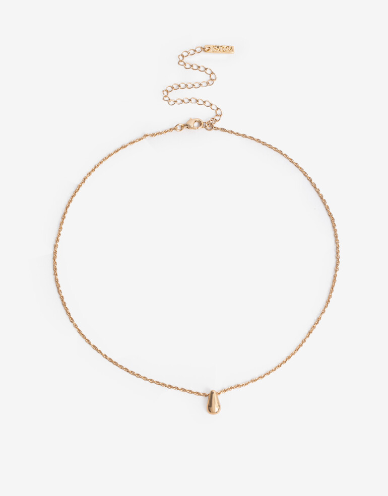 Cadena Corta con Dije Metal Cadena Corta Bañada En Oro - Dorado