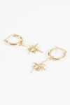 Aros acero con dije estrella dorado