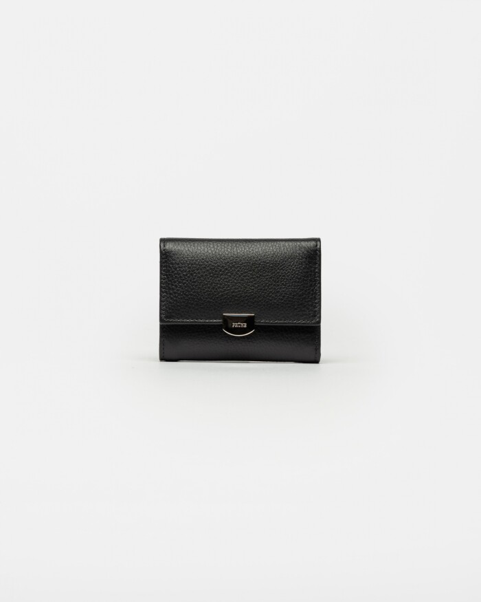 Billetera Marga En Cuero Graneado Negro