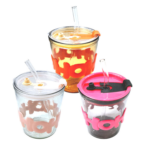 Vaso de vidrio HOHO con sorbito Vaso De Vidrio Hoho Con Sorbito