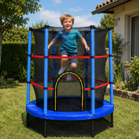 Trampolin Cama Elastica 1.40 Mts Con Red Proteccion Azul Eléctrico