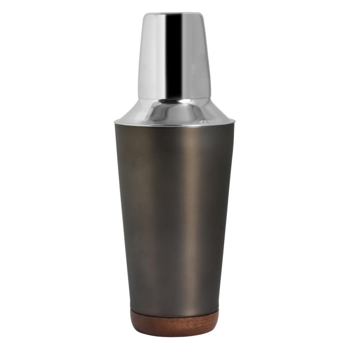 COCTELERA DETALLE MADERA EXT. NEGRO MATE 500ML 