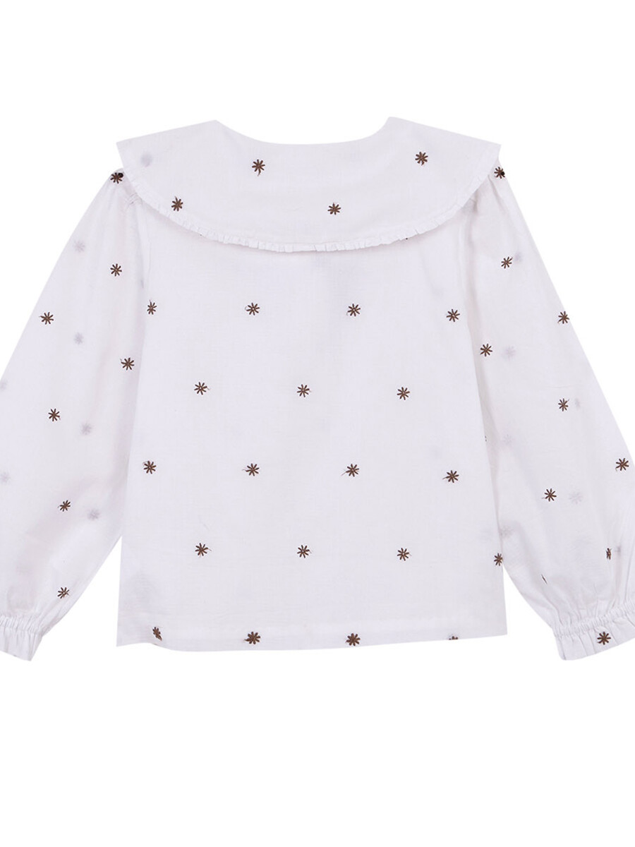 Blusa Flores Blanco Optico