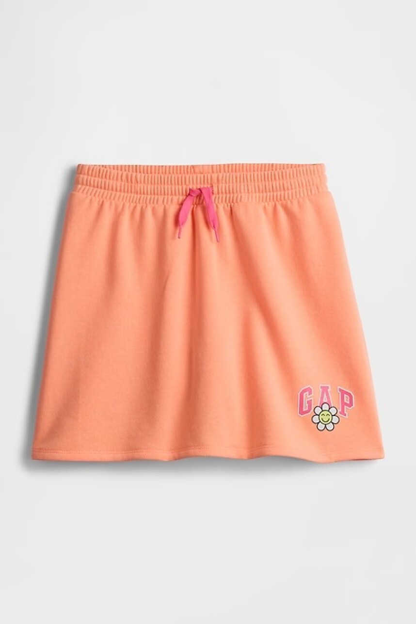Short Pollera Logo Gap Niña Orange Kiss Neon