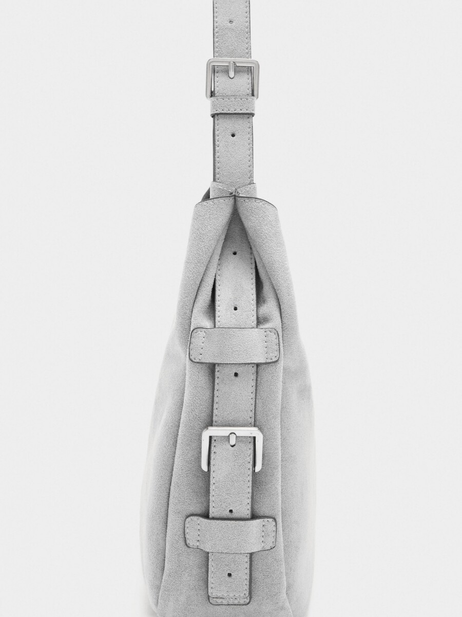 Bolso Estilo Hobo Efecto Piel gris