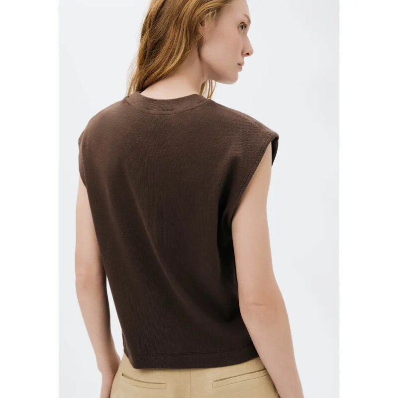 BLUSA SM FEM MARROM ESCURO