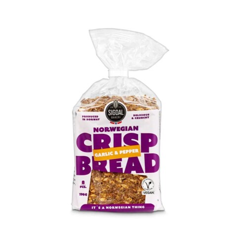 GALLETAS SIGDAL CRISPBREAD AJO & PIMIENTA 190G Galletas Sigdal Crispbread Ajo & Pimienta 190g