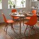 Pack 4 Sillas De Comedor Eames Lumax De Diseño Moderno Con Patas De Madera Naranja