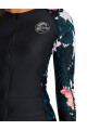 Bahia Front Zip Rash Vest · Manga Larga Hibisco Negro
