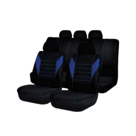 Cubreasientos Negro Con Franjas Laterales Azul