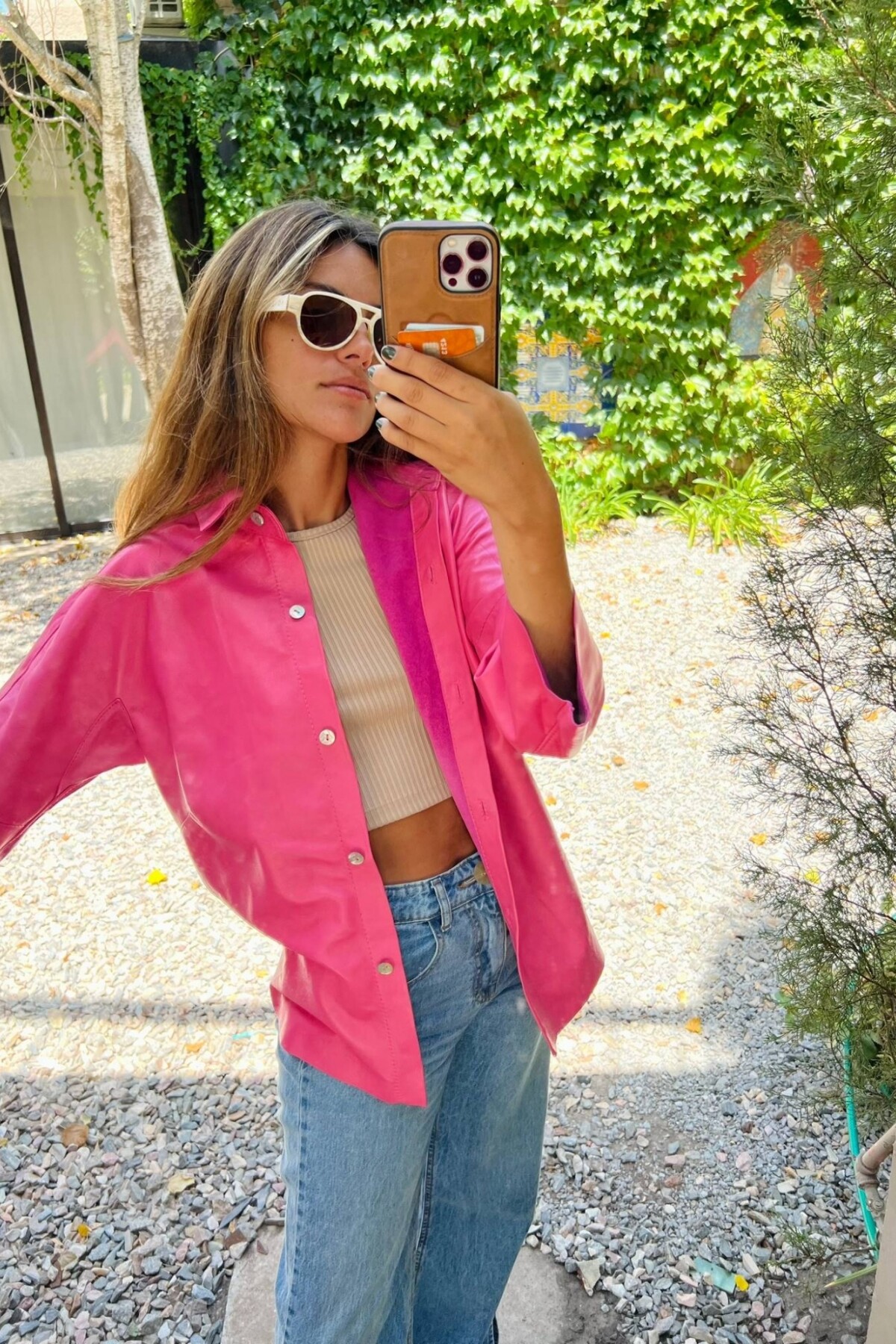 Leather Vila Shirt Chicle