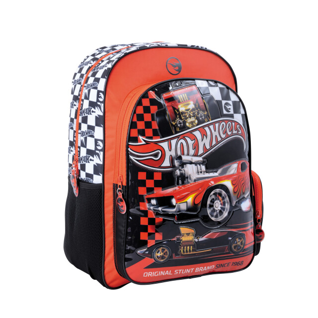 Mochila Hot Wheels Rojo - Negro - Blanco