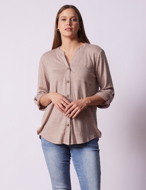 Blusa Botones TOSTADO
