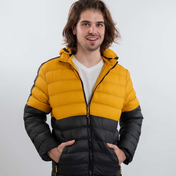 Campera Combinada Puffer Black-Gold