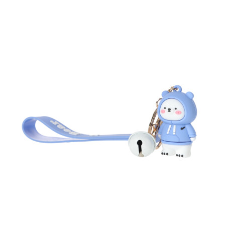 Llavero osito capucha azul