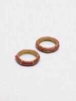 Set De Anillos Con Esmalte marron