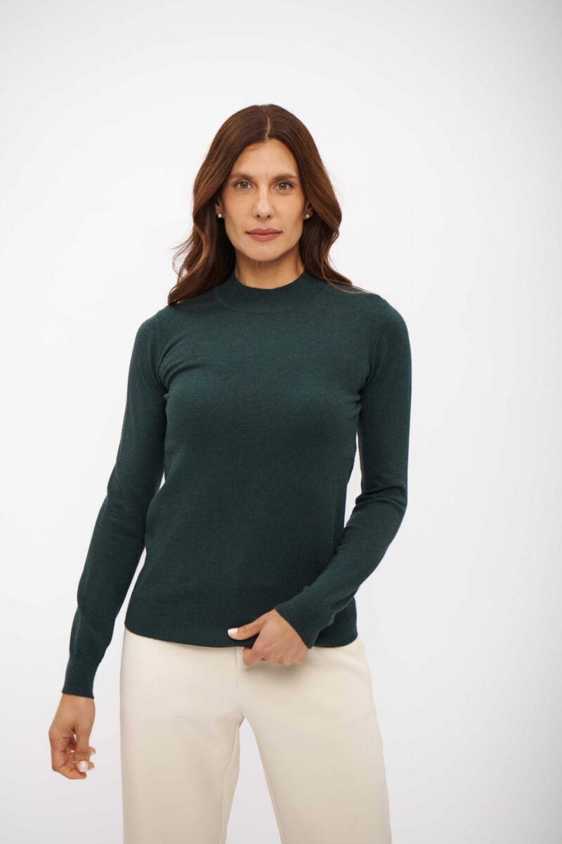 MEDIA POLERA ITALIA VERDE OSCURO