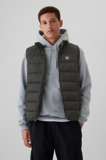 Chaleco Logo Gap Puffer Hombre True Black V2