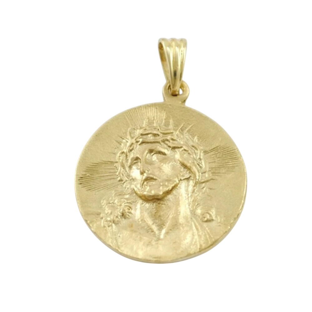 Medalla Oro 18K Cristo Con Espina Medalla Oro 18K Cristo Con Espina