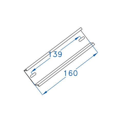 Riel omega din para 8 módulos, 16cm de largo GR7312