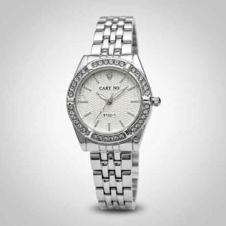 Reloj Pulsera para Mujer Diseño Elegante Clásico con Brillos Plateado