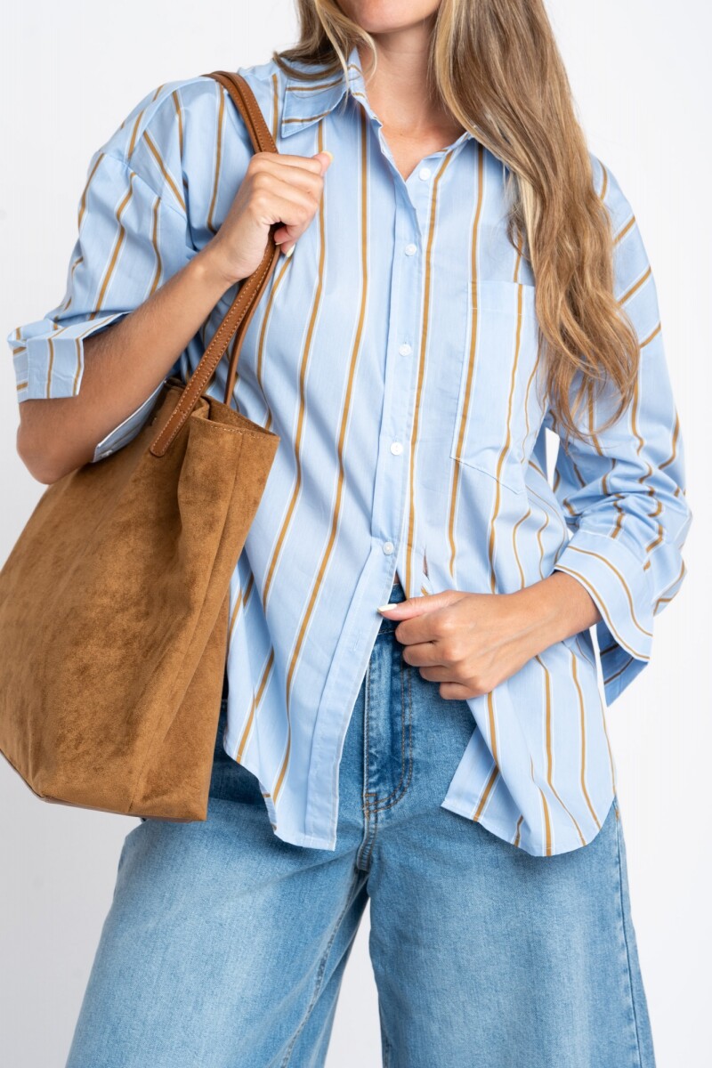 Camisa Rayada Azul