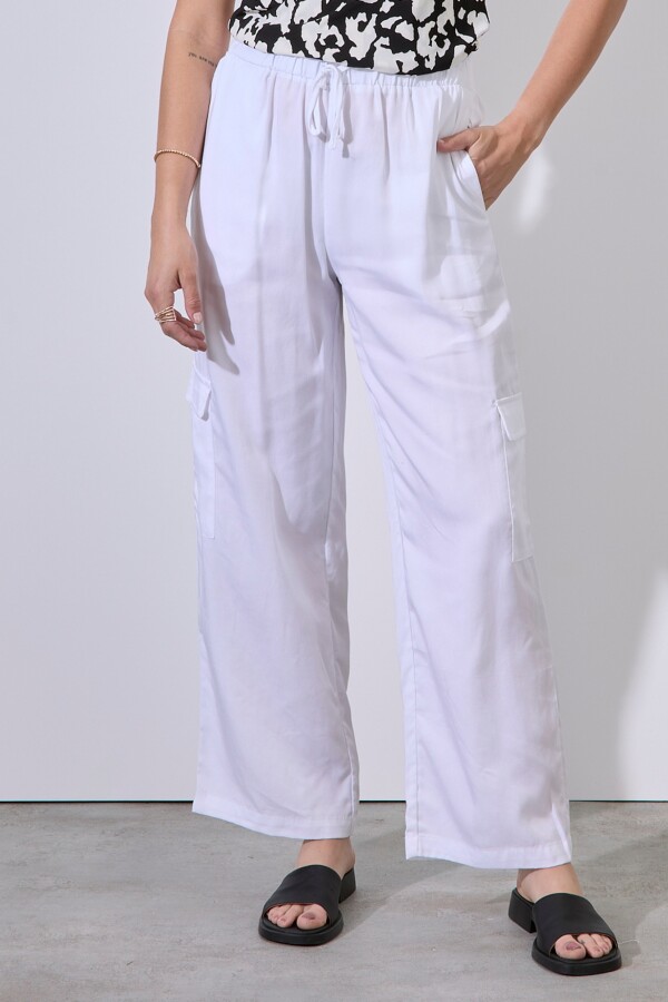 Pantalon Cargo BLANCO