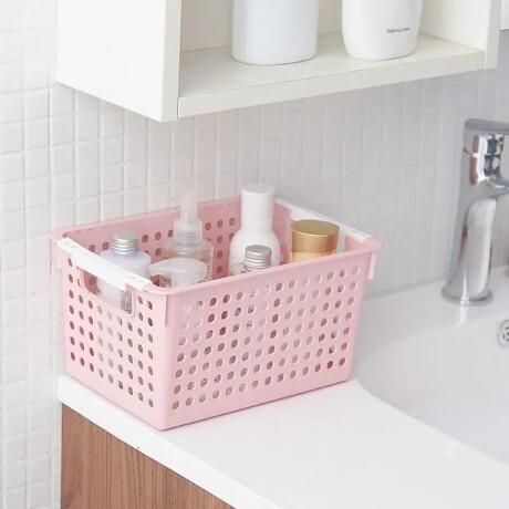 Caja Organizadora Alta Canasto Multiuso Mediano en Plástico Blanco