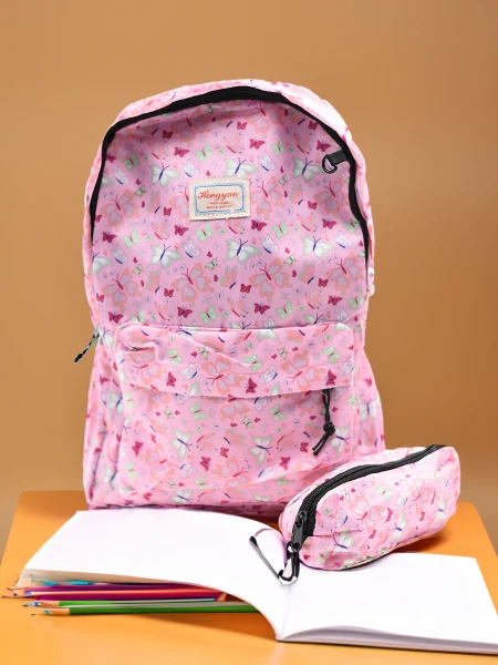 MOCHILA + CARTUCHERA SET X 2 ROSADO