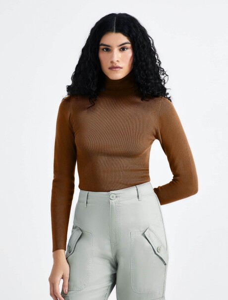 BLUSA MANGA LARGA CUELLO ALTO BLUSA ML FEM