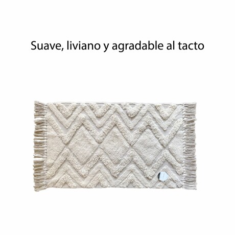 Alfombra Fleece Con Flecos Diseño Zigzag Suave Beige