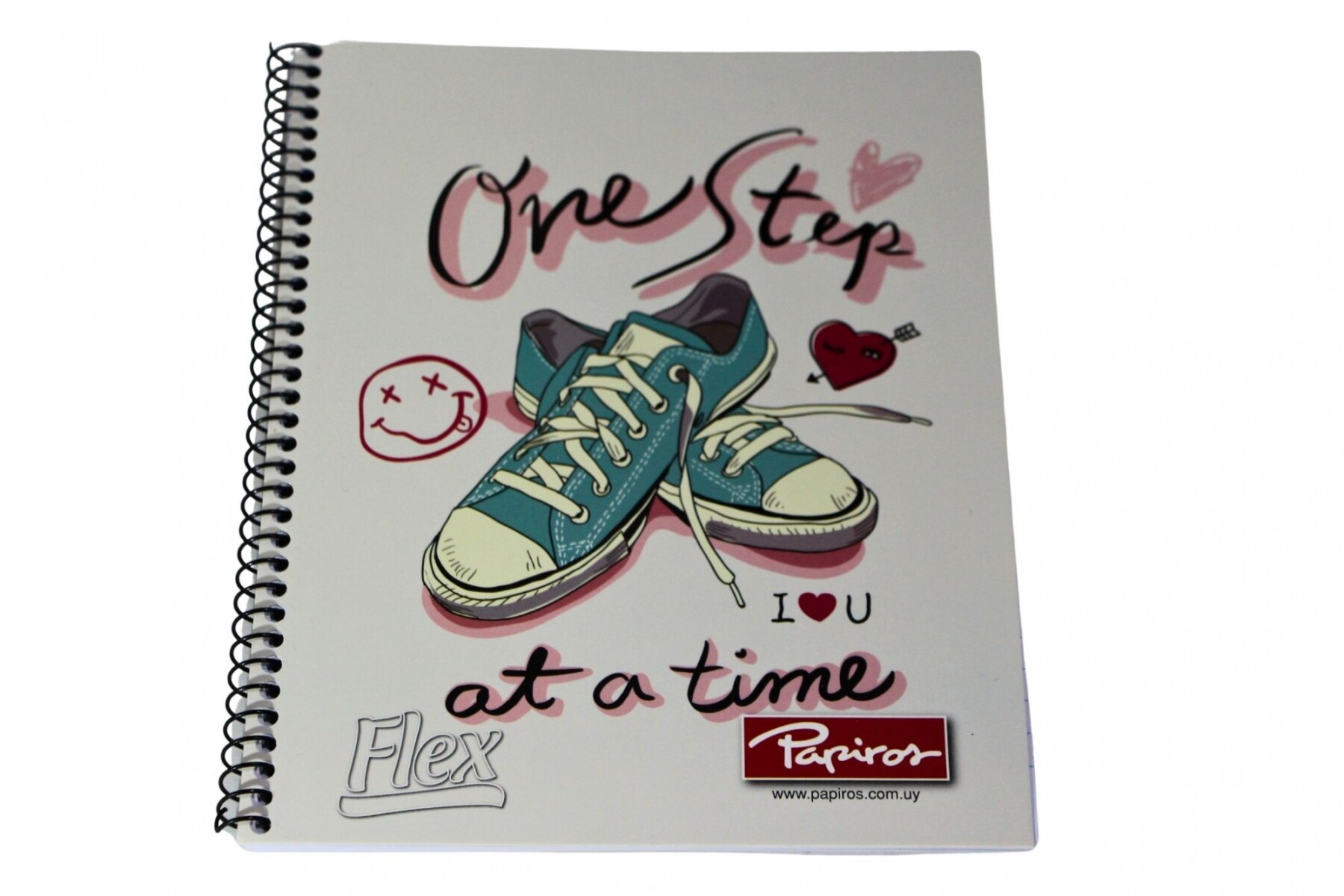 CUADERNO PAPIROS CON ESPIRAL DE 96 HOJAS - TAPA ONE STEP 