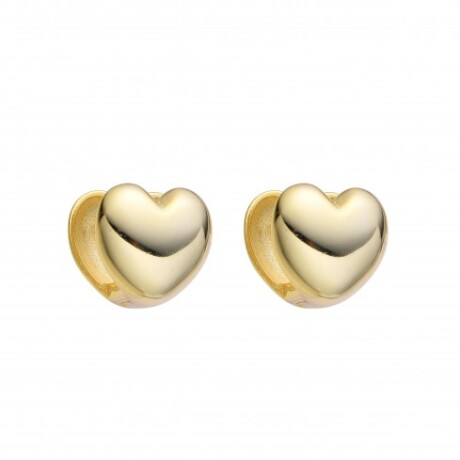Par de aros de plata 925 con baño de oro amarilo, CORAZÓN. Par de aros de plata 925 con baño de oro amarilo, CORAZÓN.