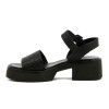 Country Sandalia Dama Tira Ancha C/suela Taco Negro