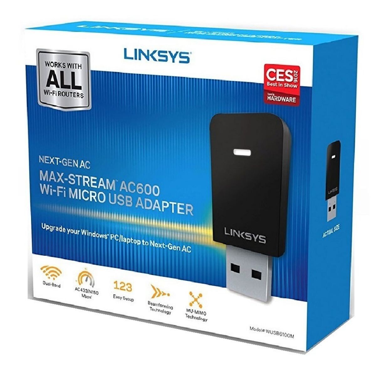 Adap Mini USB Linksys WUSB6100M AC600 Wireless 