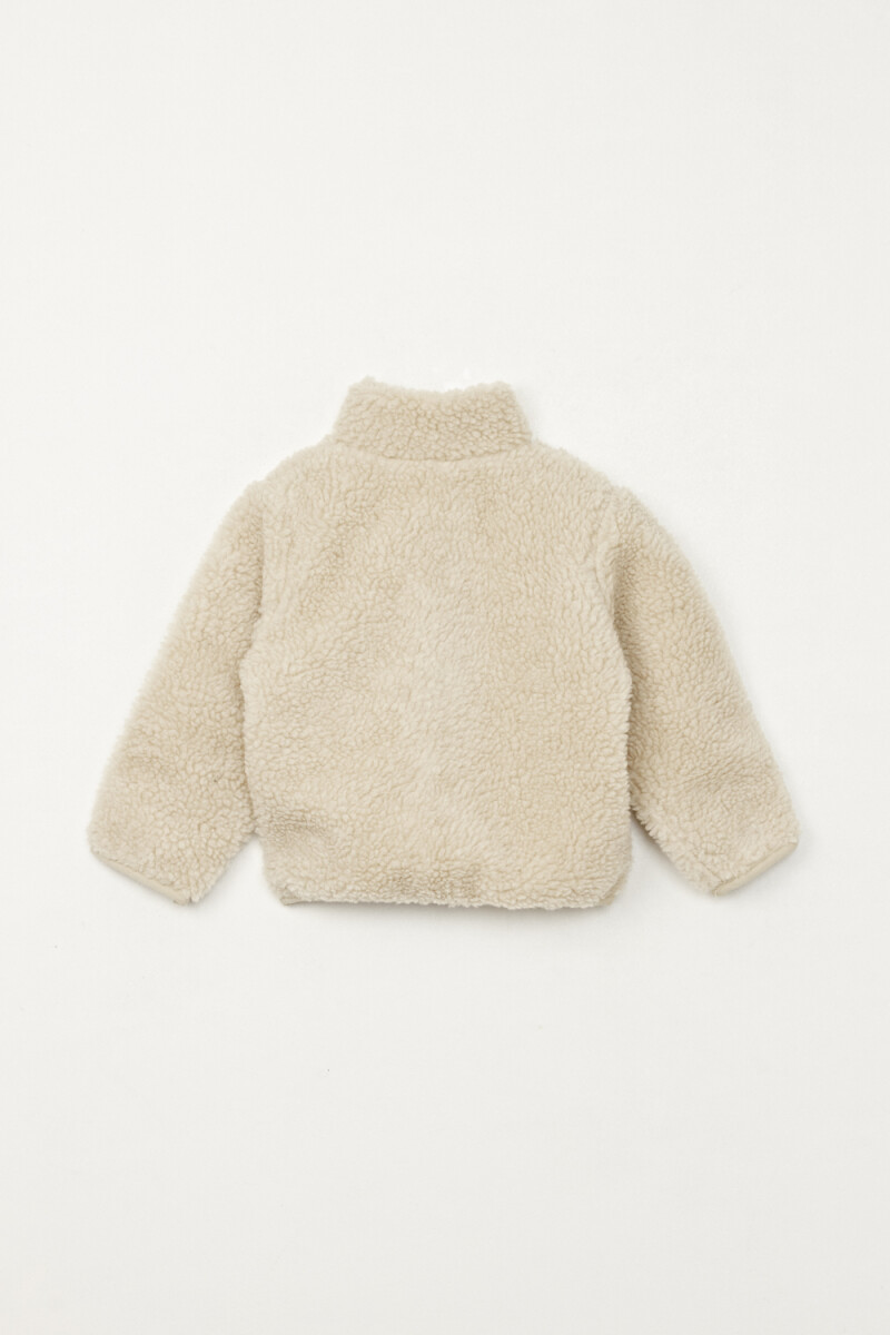 Campera sherpa estampada Crudo