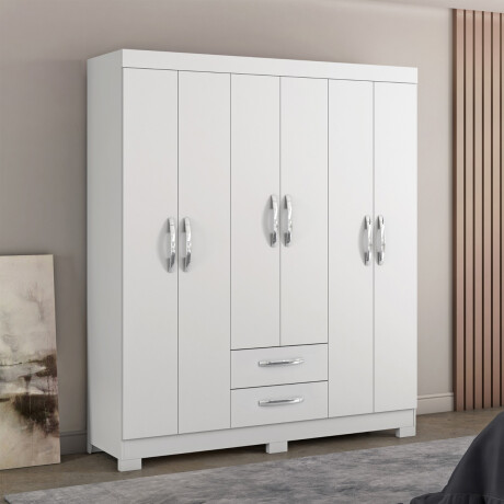ROPERO 6 PUERTAS 2 CAJONES GUARDARROPA ARMARIO PLACARD CLOSET BLANCO - FLEX