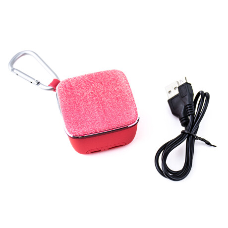 Parlante Cuadrado Bluetooth Con Mosquetón Fuscia