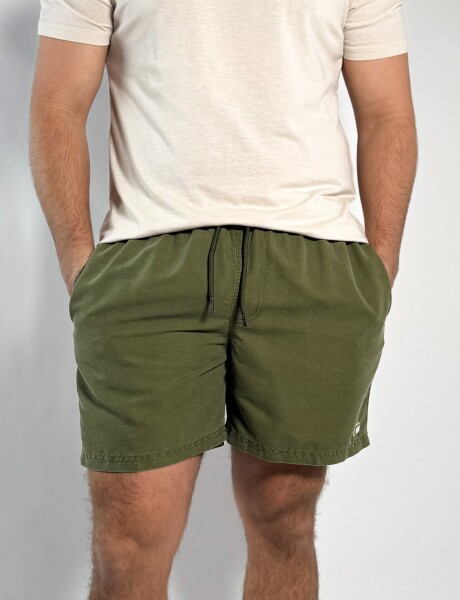 Short de baño liso Acid Wash Avici Verde